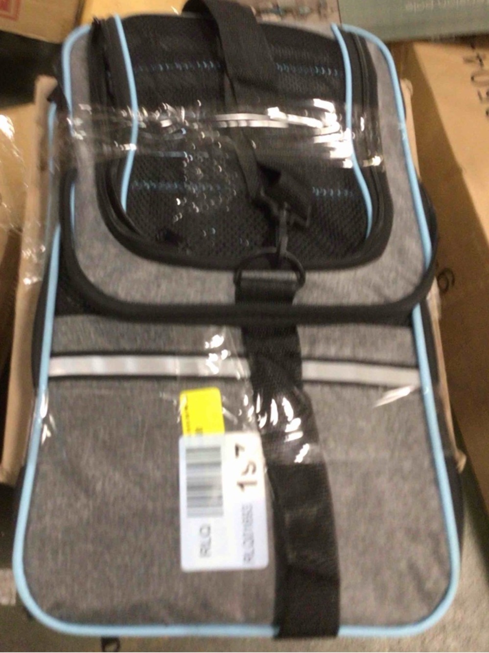 Grey & Light Blue Pet Carrier Backpack - Travel Dog Carrier